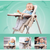 Portable Foldable Baby Feeding High Chair – Brown